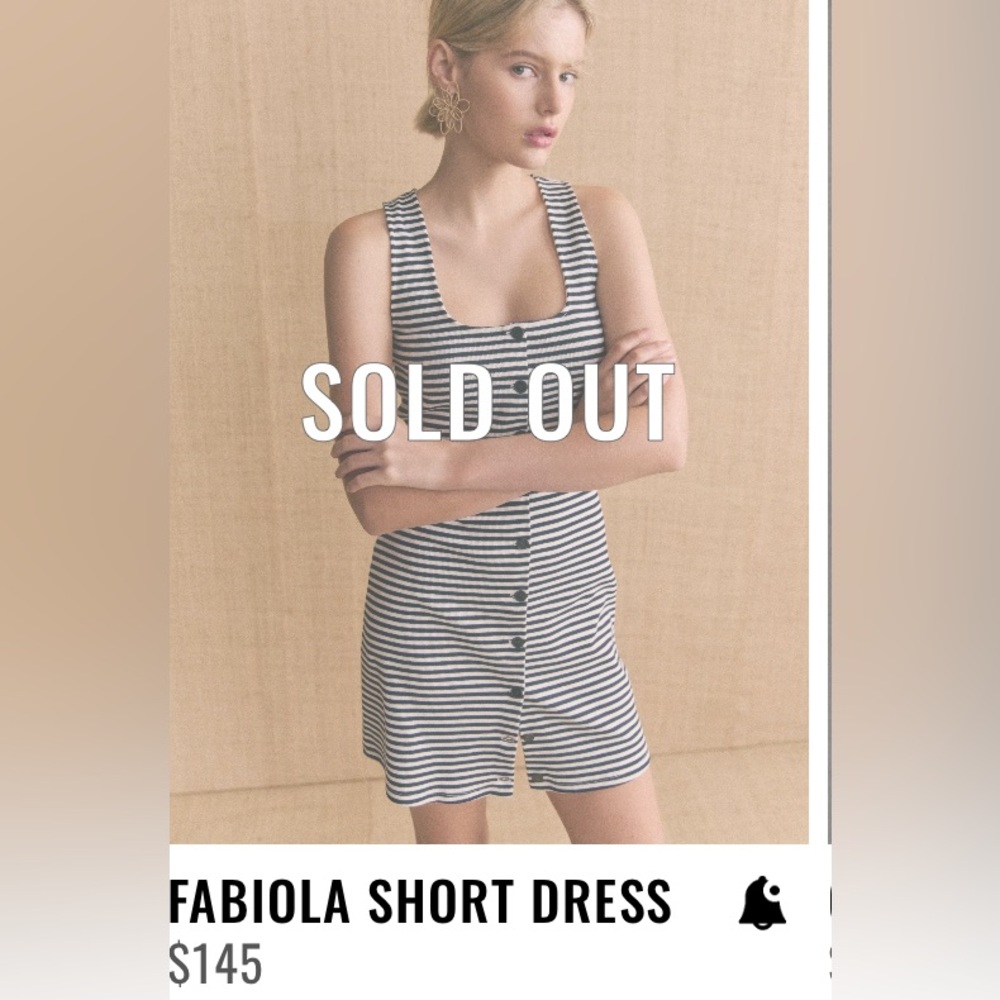 Sezane Fabiola navy and white striped dress, size L.